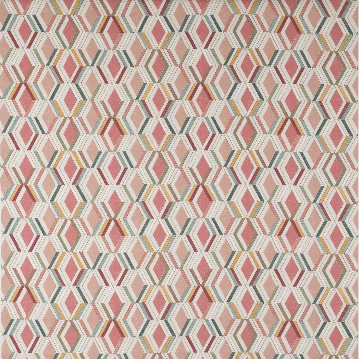 multicolour geometric printed fabric from Jane Churchill
