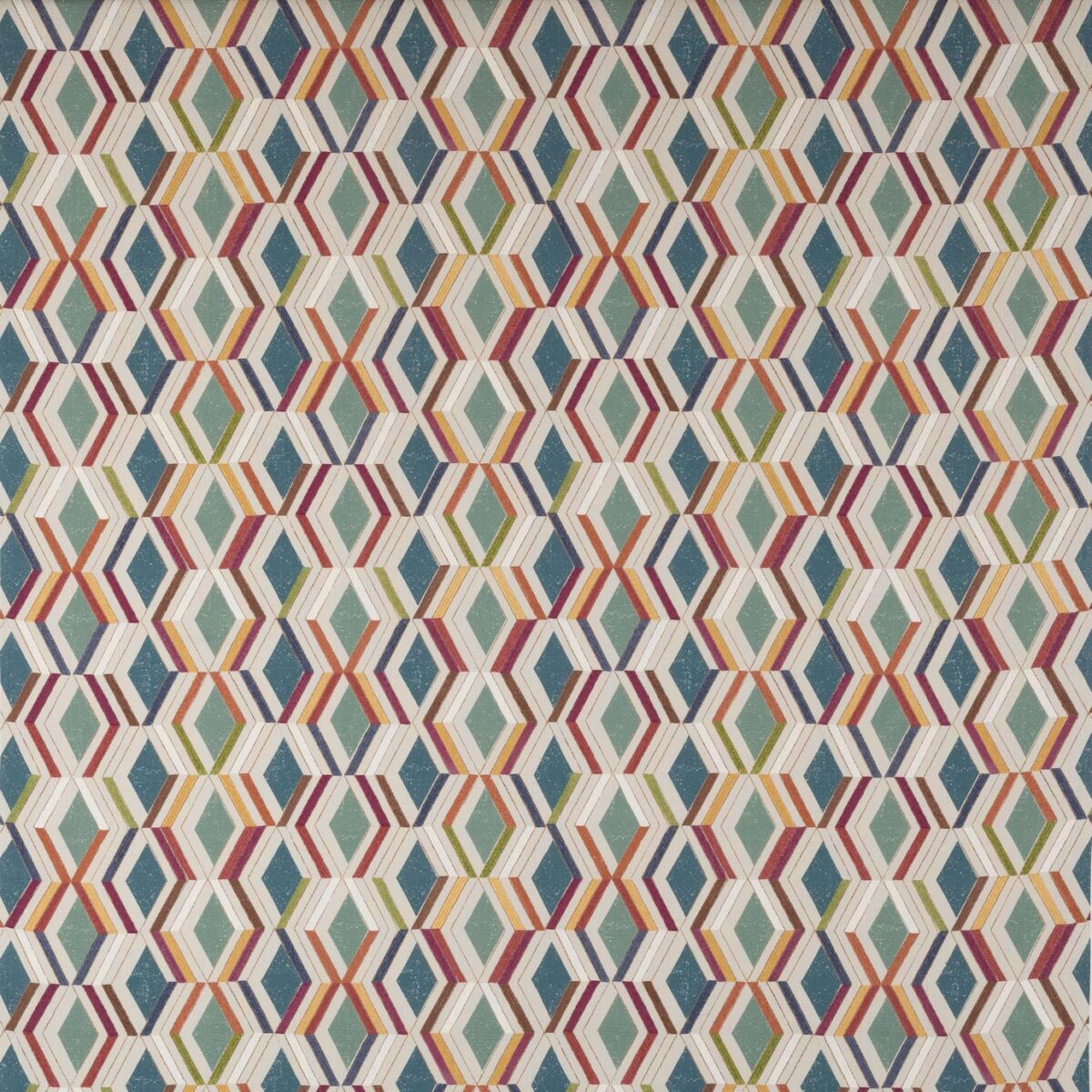 Luna Fabric - Multi by multicolour geometric printed fabric from Jane Churchill
