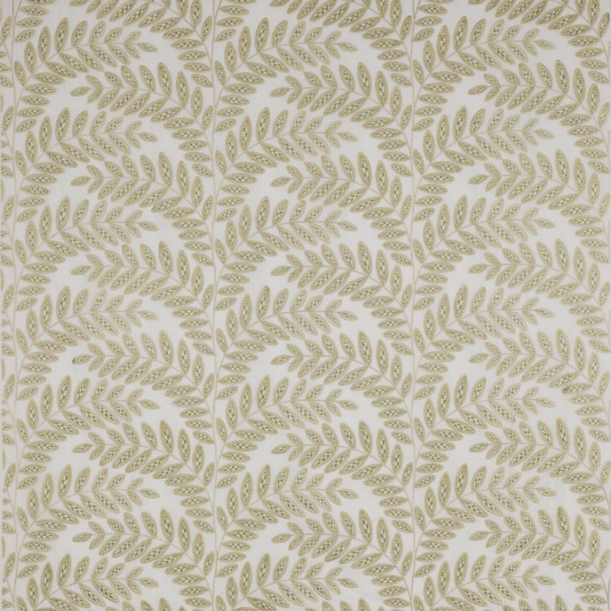 Bryony Fabric - Green by green botanical embroideried fabric from Jane Churchill