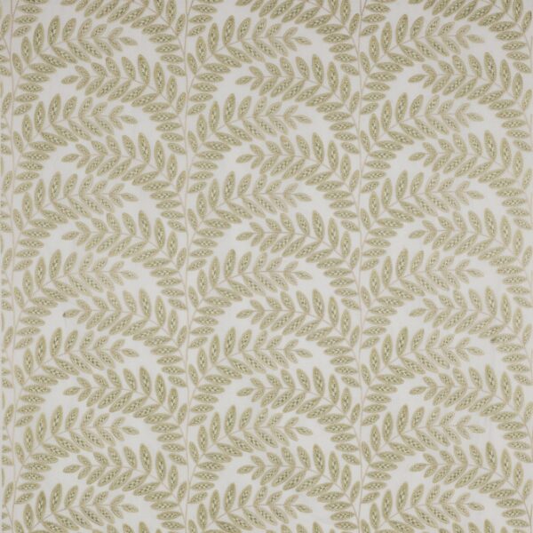 green botanical embroideried fabric from Jane Churchill