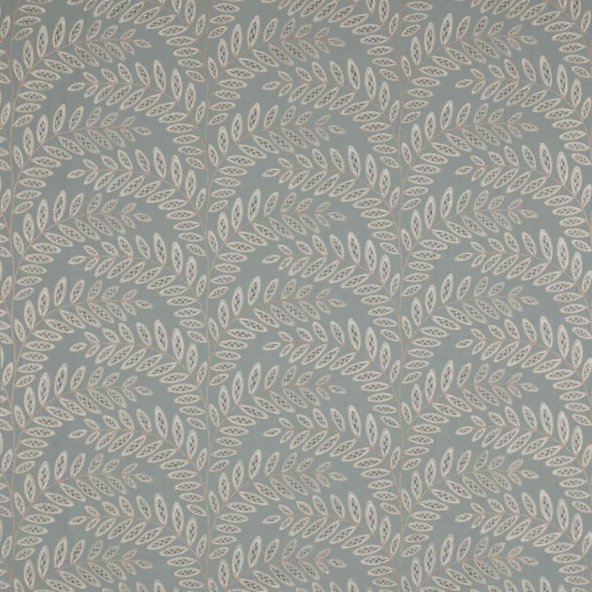Bryony Fabric - Aqua by blue botanical embroideried fabric from Jane Churchill