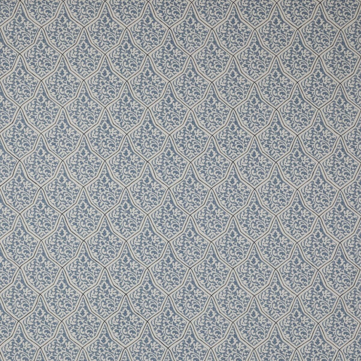 Hillier Fabric - Blue by blue botanical embroideried fabric from Jane Churchill