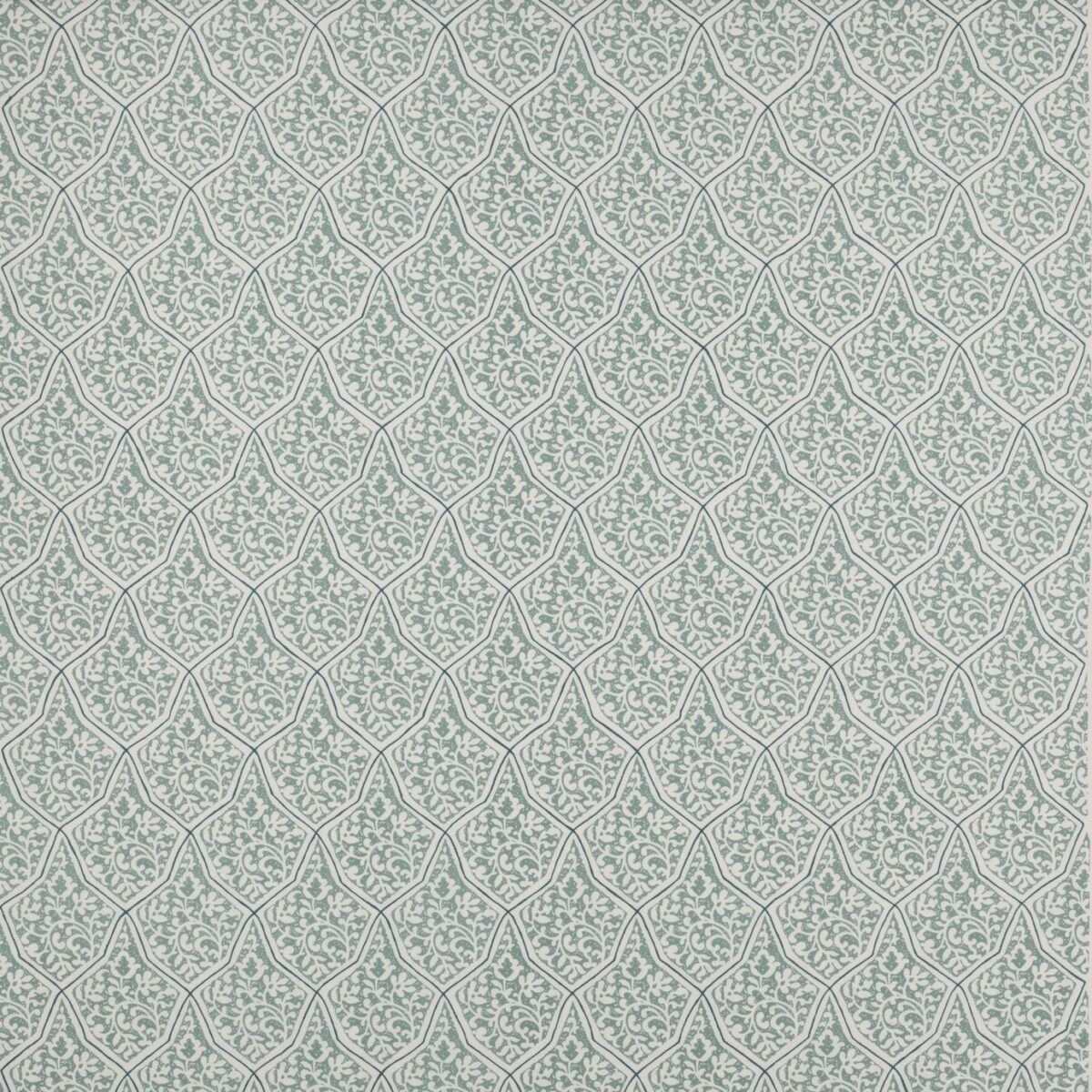 Hillier Fabric - Teal by blue botanical embroideried fabric from Jane Churchill
