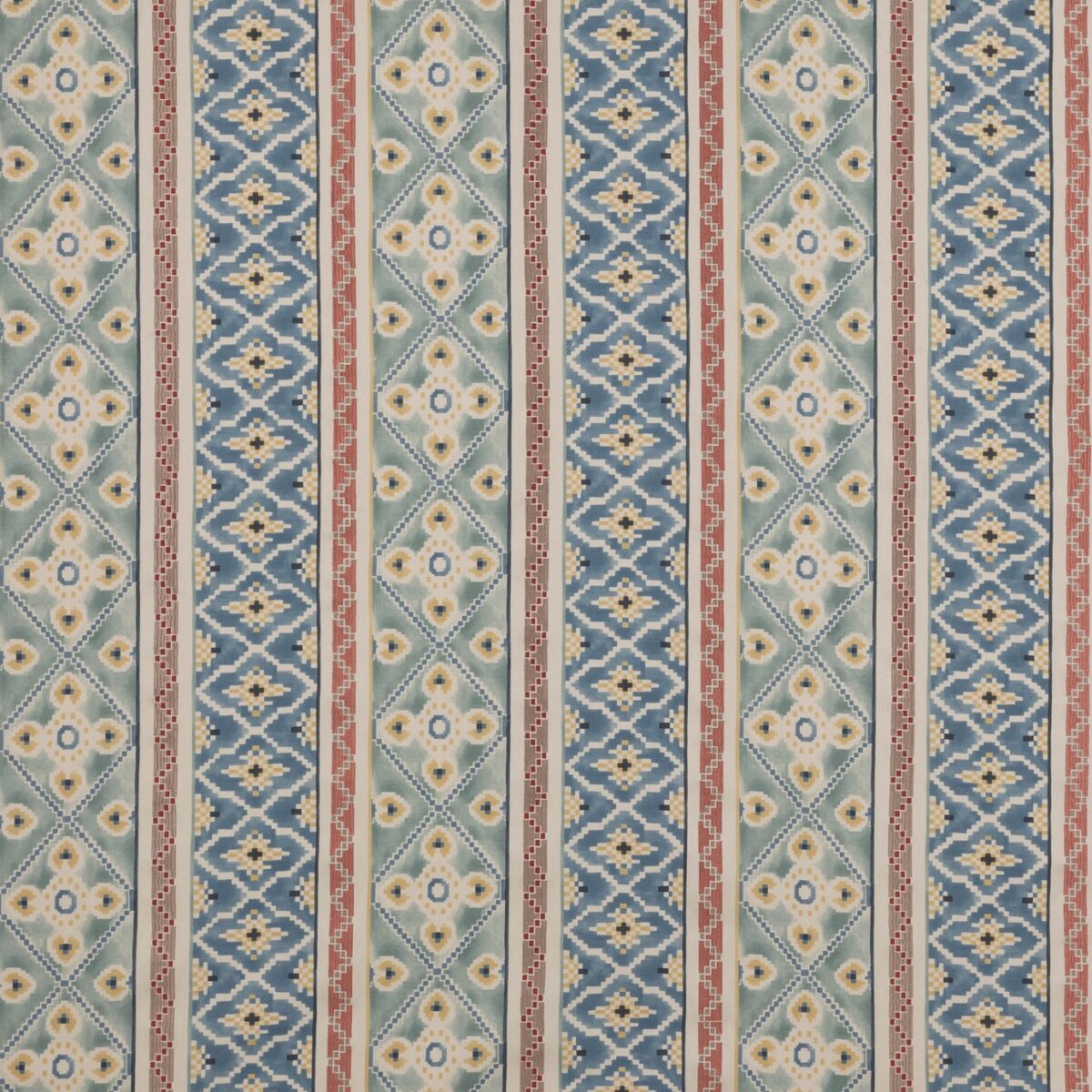 Capel Fabric - Multi by blue contemporary embroideried fabric from Jane Churchill