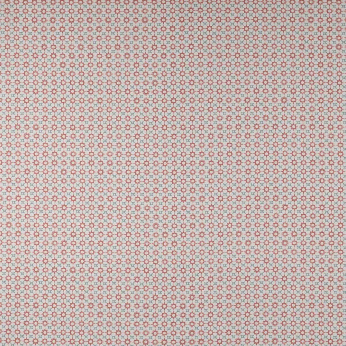 Tassi Fabric - Red / Aqua by blue geometric cotton fabric from Jane Churchill
