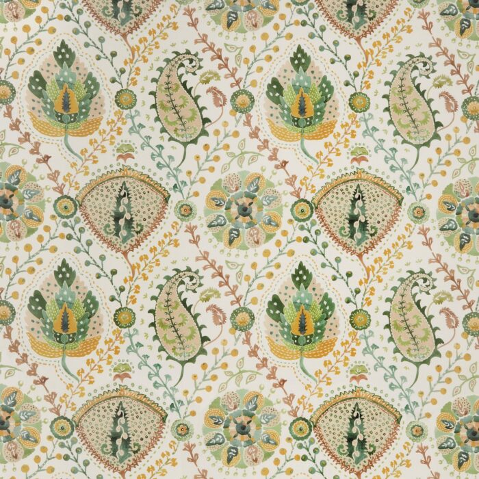 Majorelle Fabric - Aqua /  Ochre – Aqua / Ochre swatch