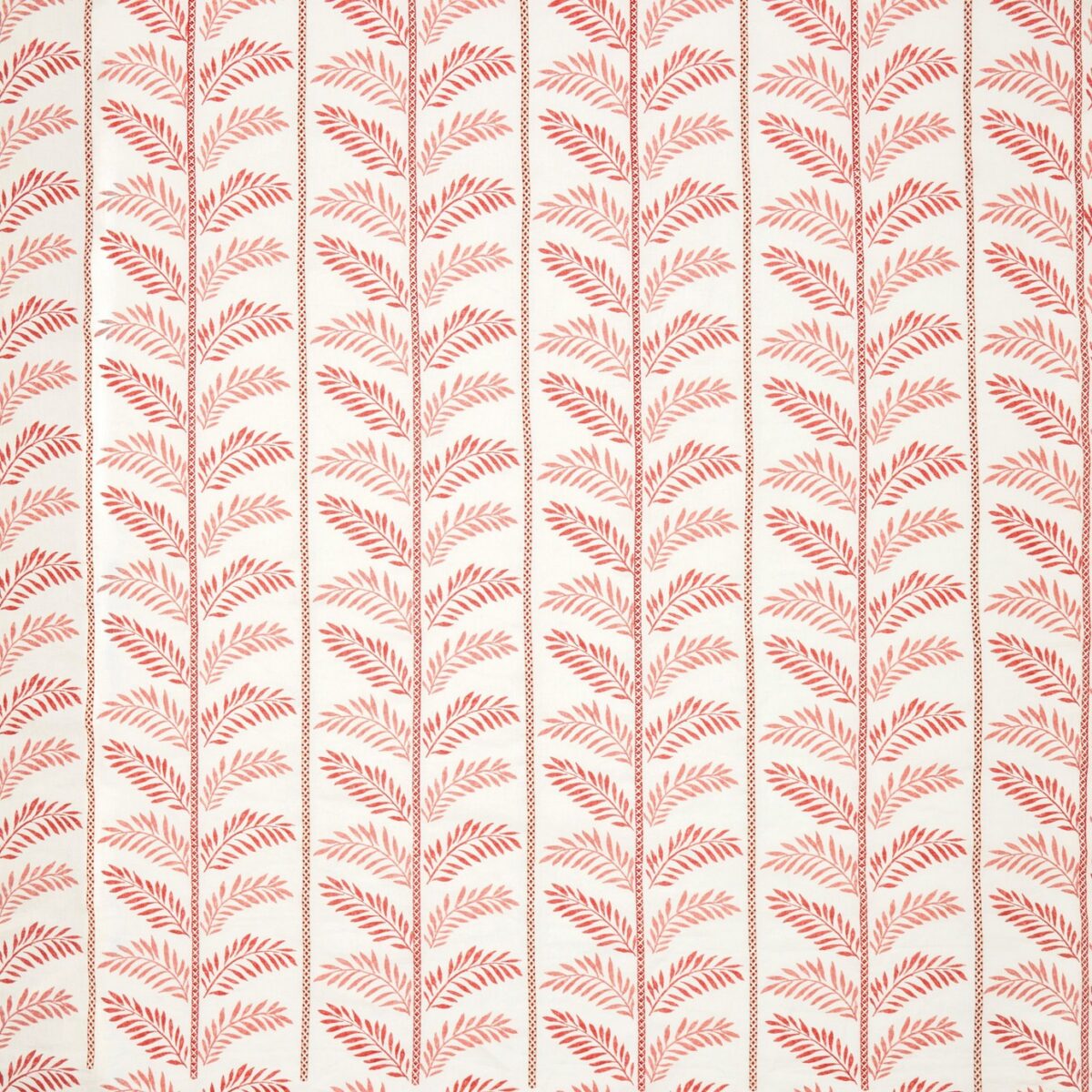 red botanical embroideried fabric from Nina Campbell