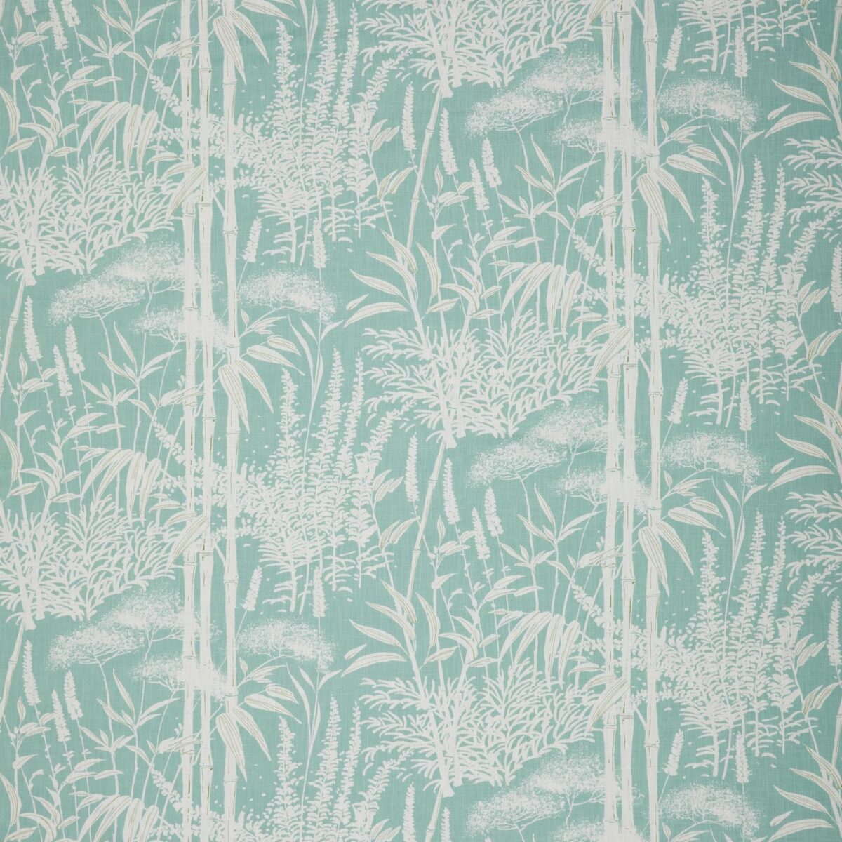Poiteau Fabric - Aqua by blue botanical printed fabric from Nina Campbell