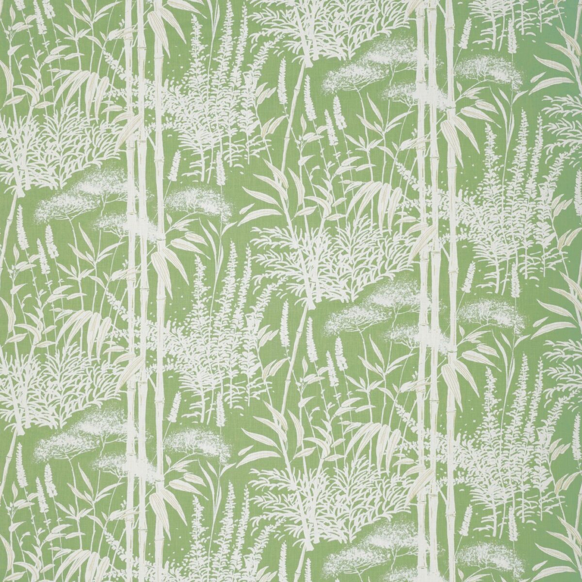 Poiteau Fabric - Green by green botanical printed fabric from Nina Campbell
