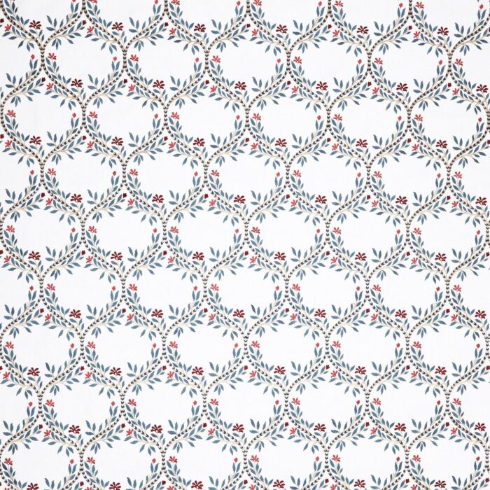 Arber Fabric - Blue / Red swatch