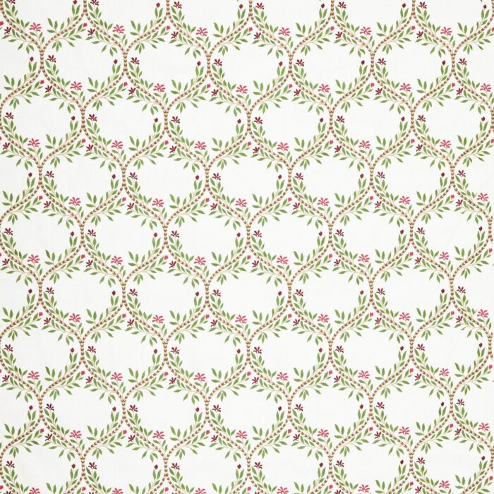 Arber Fabric - Emerald / Pink swatch