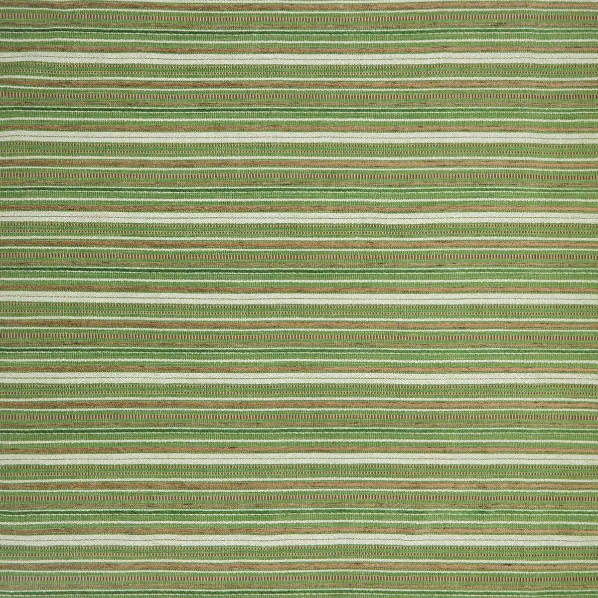 Bergeret Fabric - Green by green striped velvet-chenille fabric from Nina Campbell