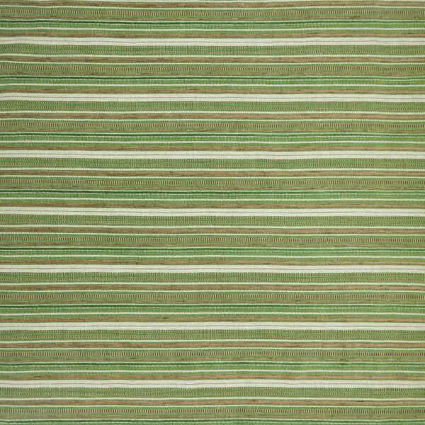 Bergeret Fabric - Green by green striped velvet-chenille fabric from Nina Campbell
