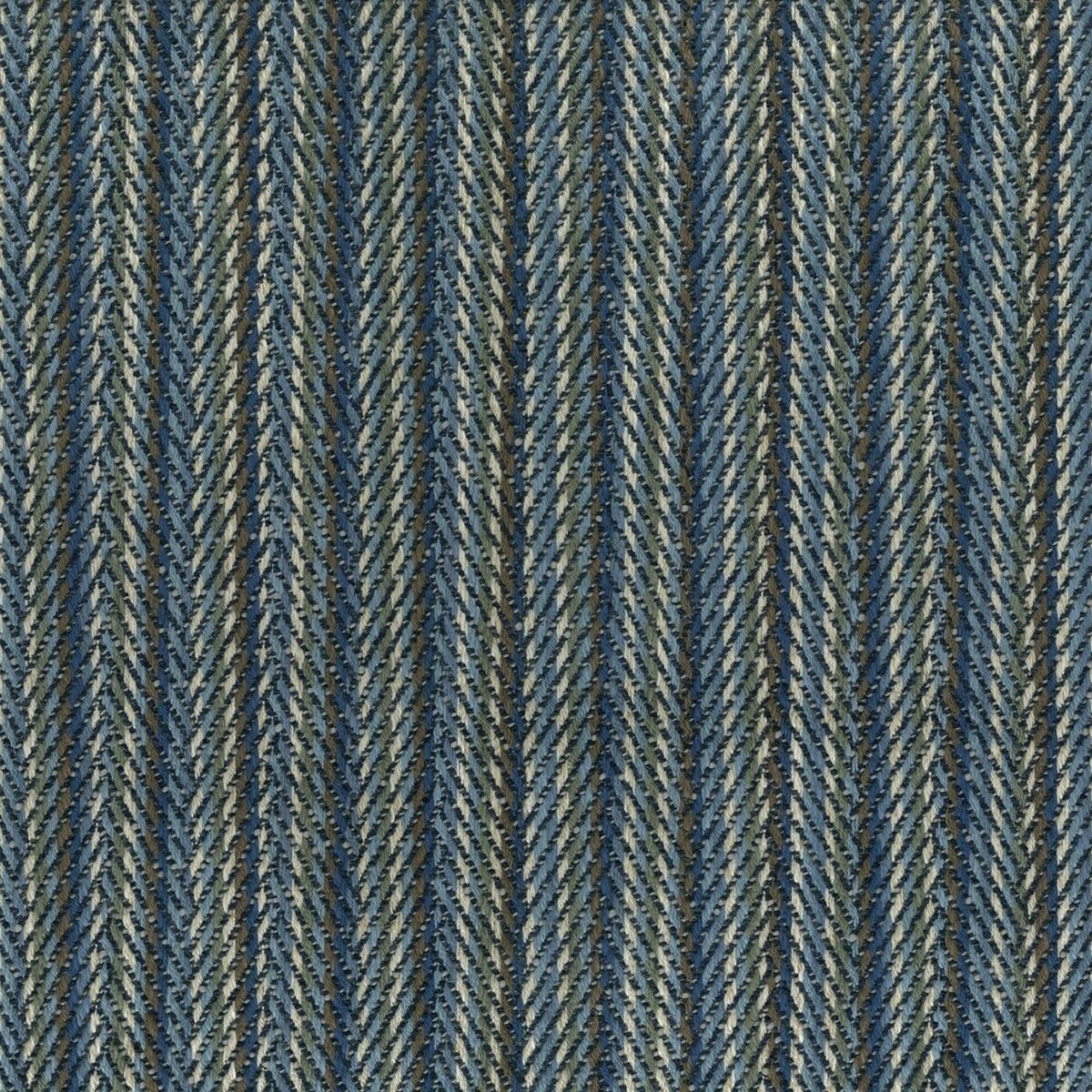 Balaine Fabric - Blue / Taupe by blue striped woven fabric from Nina Campbell