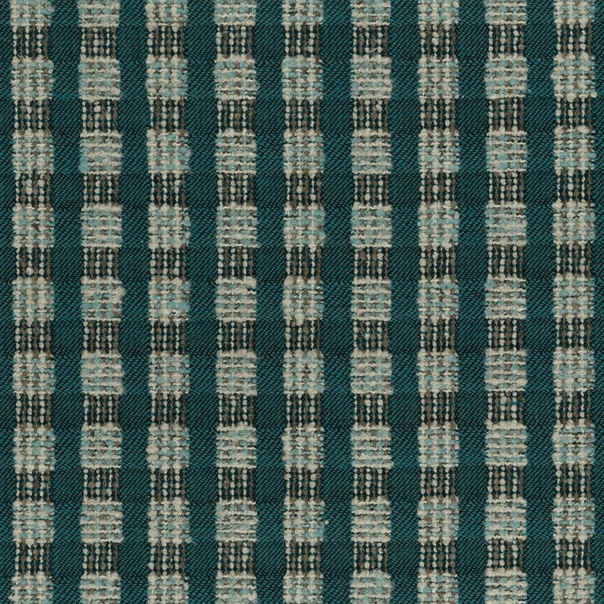 Aublet Fabric - Teal / Aqua by green checked woven fabric from Nina Campbell