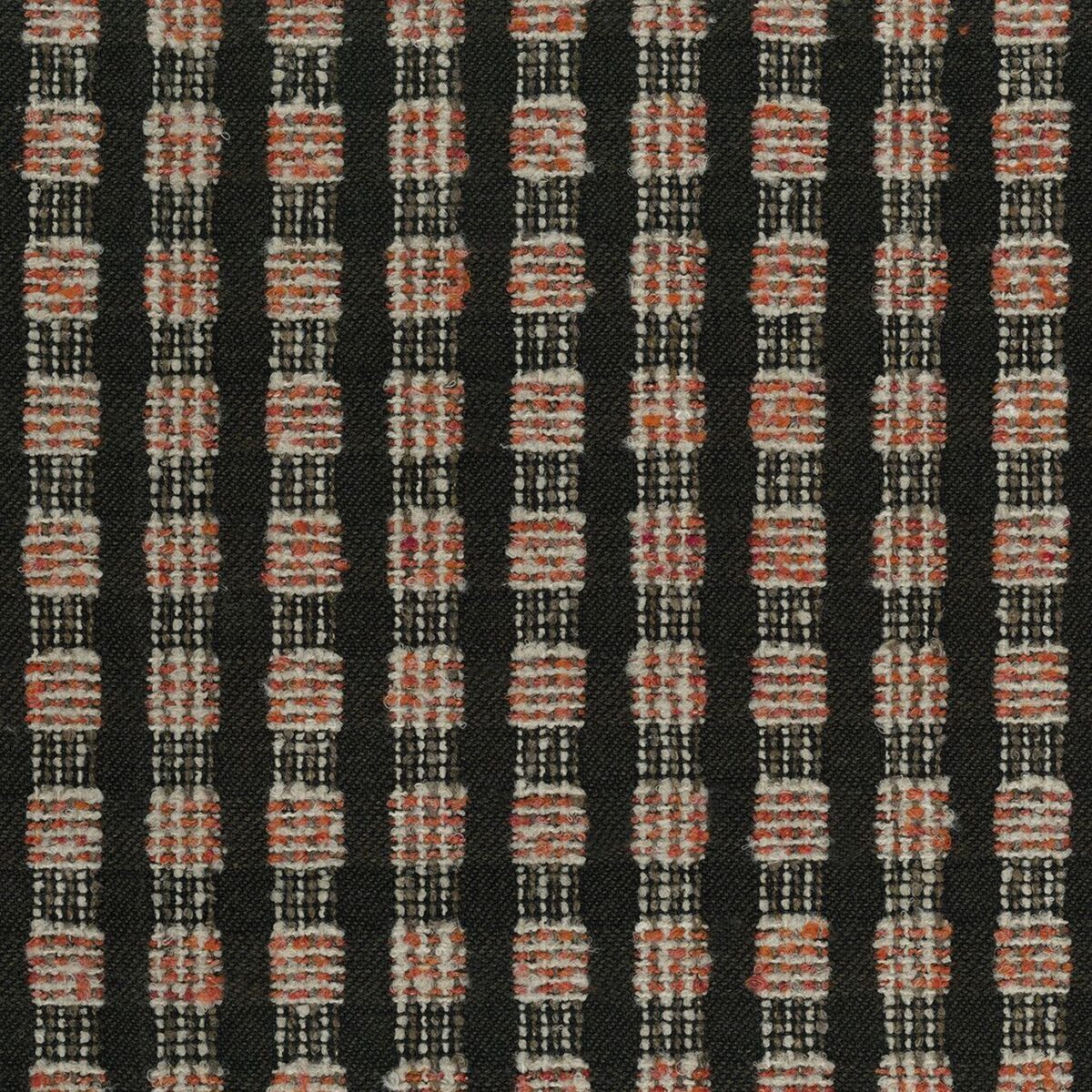 Aublet Fabric - Chocolate by orange checked woven fabric from Nina Campbell