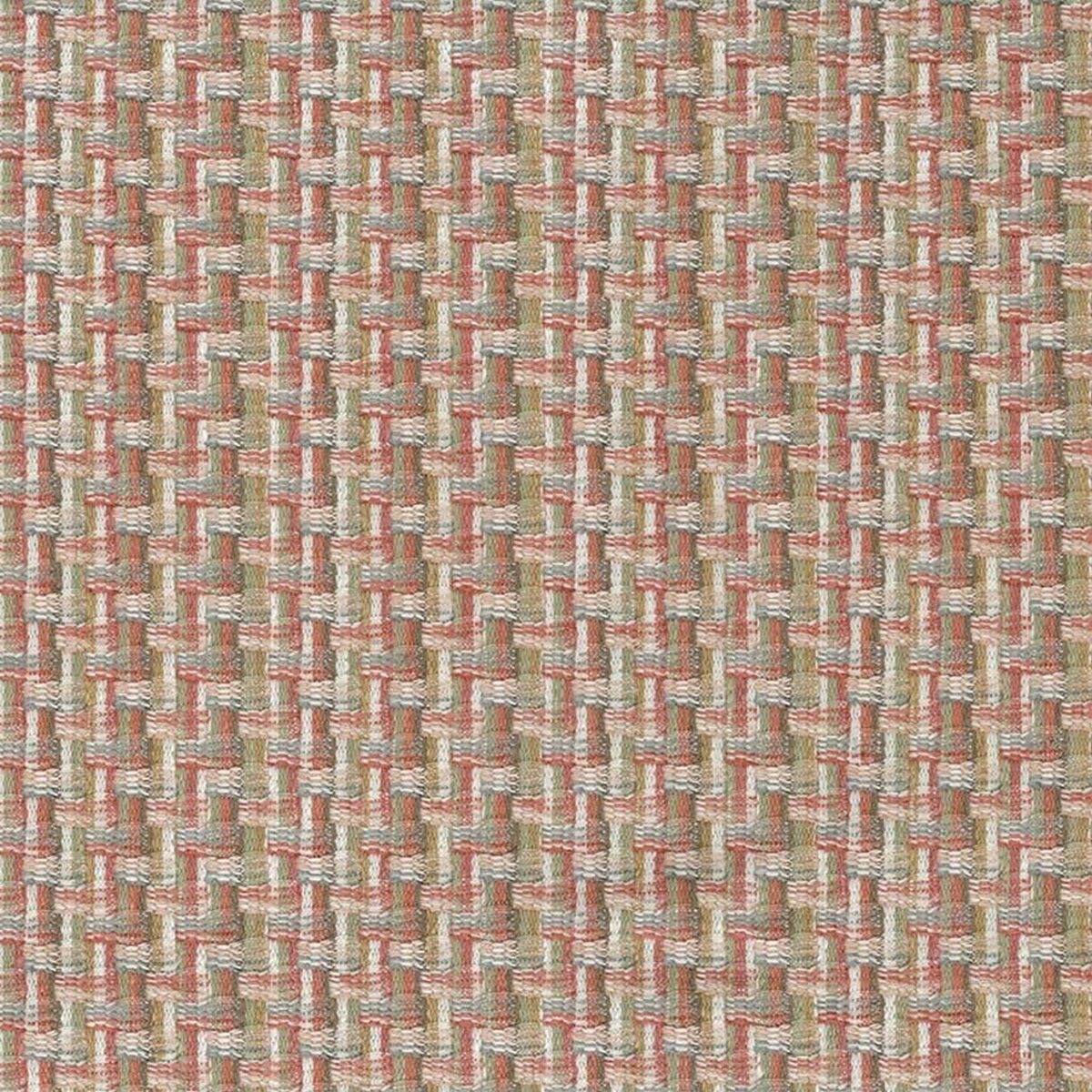Garadi Fabric - Coral / Sage by orange geometric woven fabric from Nina Campbell