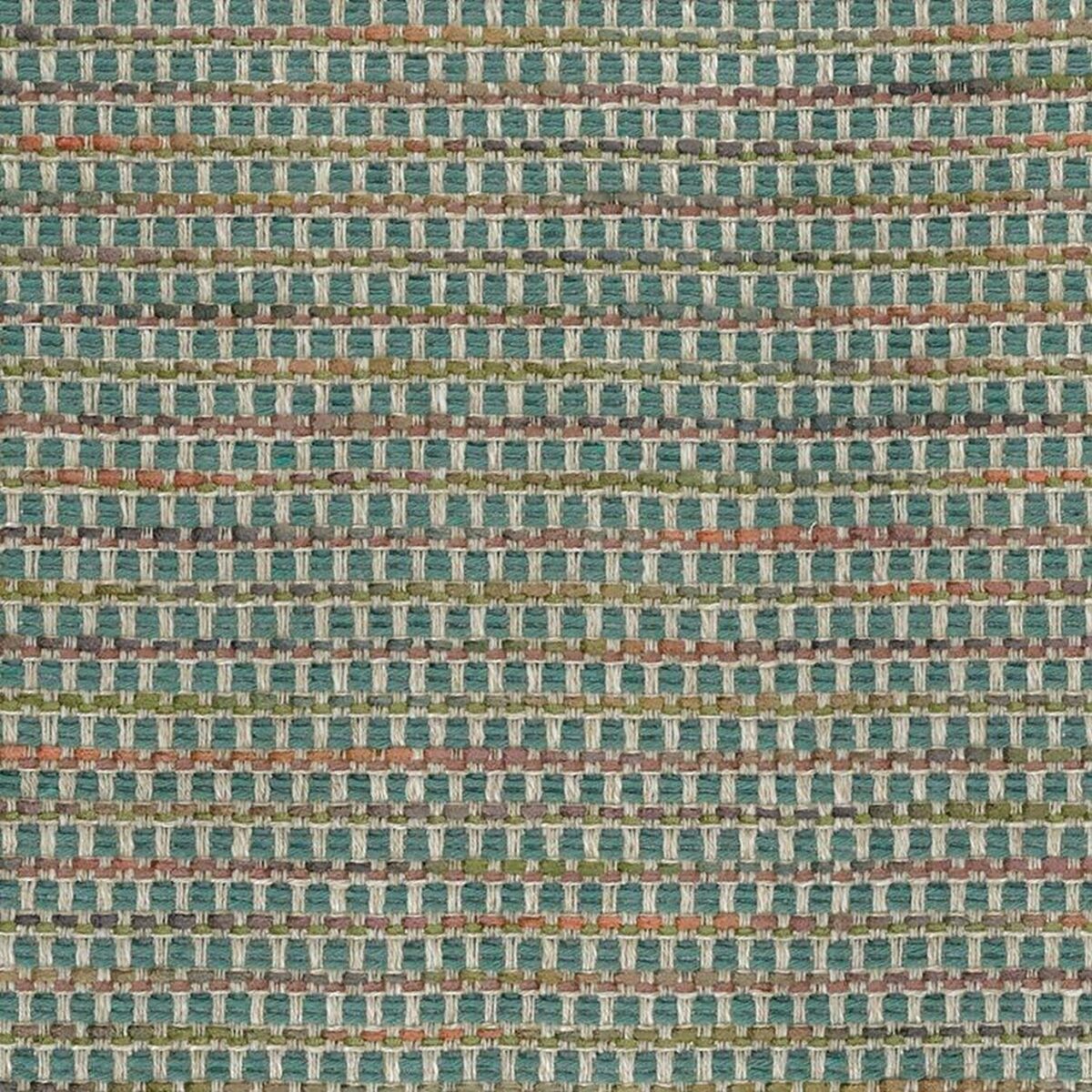 Sarangi Fabric - Teal by blue geometric velvet-chenille fabric from Nina Campbell