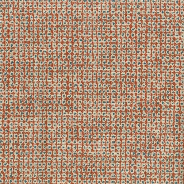 Lavani Fabric - Orange / Teal by orange geometric woven fabric from Nina Campbell