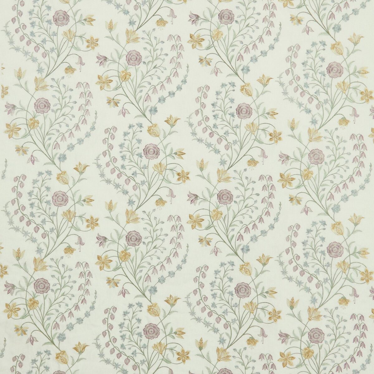 neutral botanical embroideried fabric from Nina Campbell