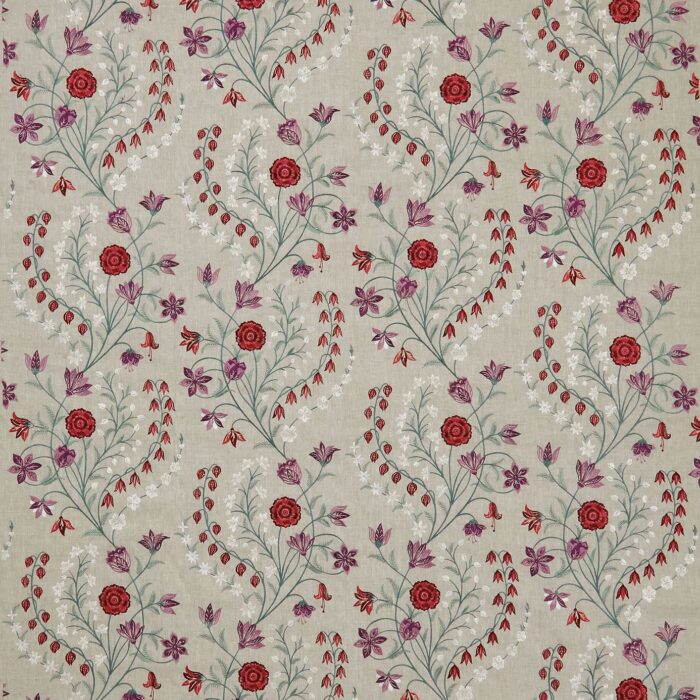 Madeleine Fabric - Red / Teal swatch