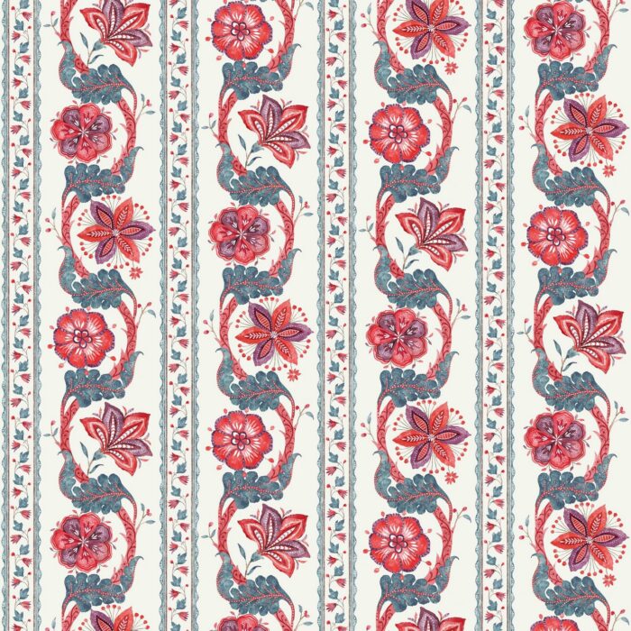 Clermont Fabric - Red / Blue /  Amethyst – Red / Blue / Amethyst swatch