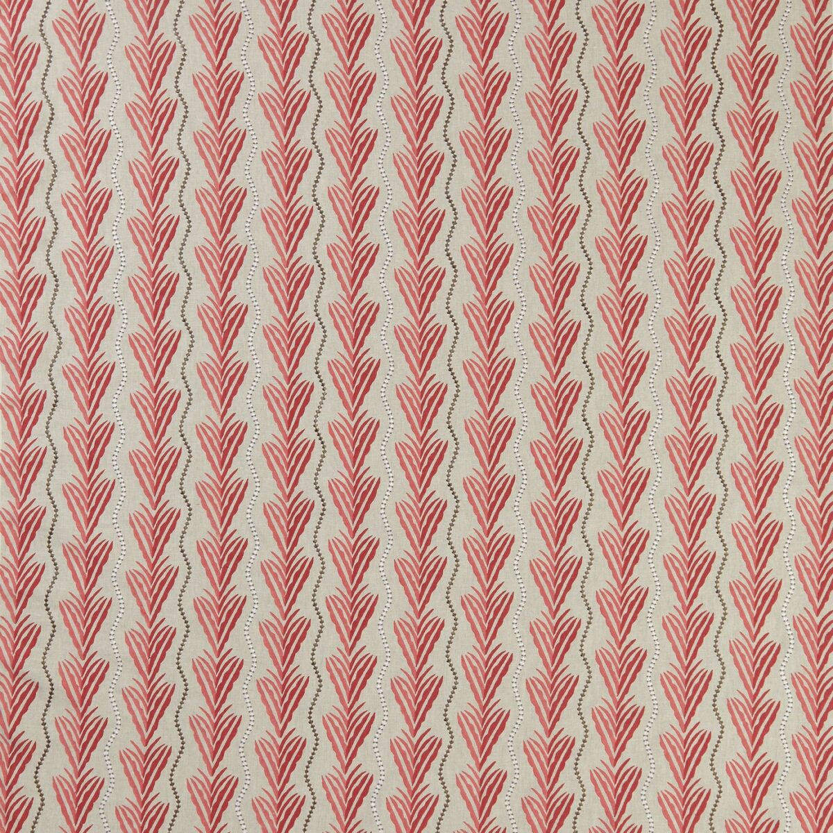 Meridor Fabric - Red by red striped embroideried fabric from Nina Campbell