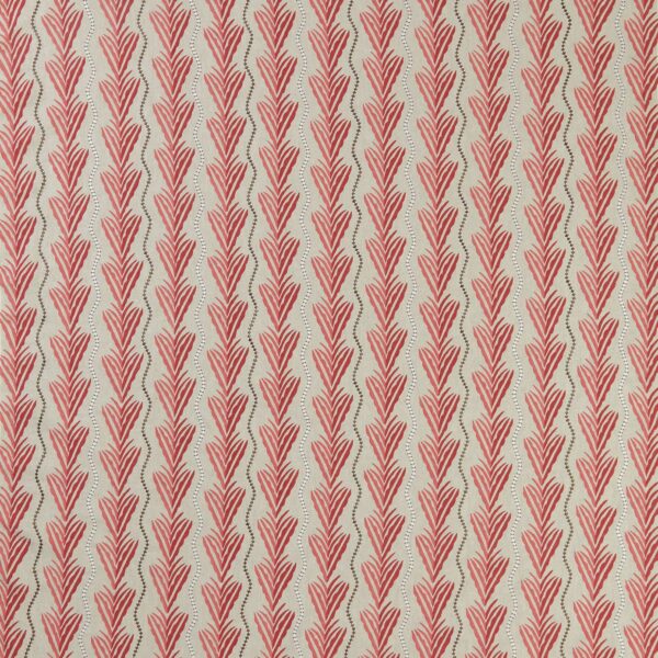 Meridor Fabric - Red by red striped embroideried fabric from Nina Campbell