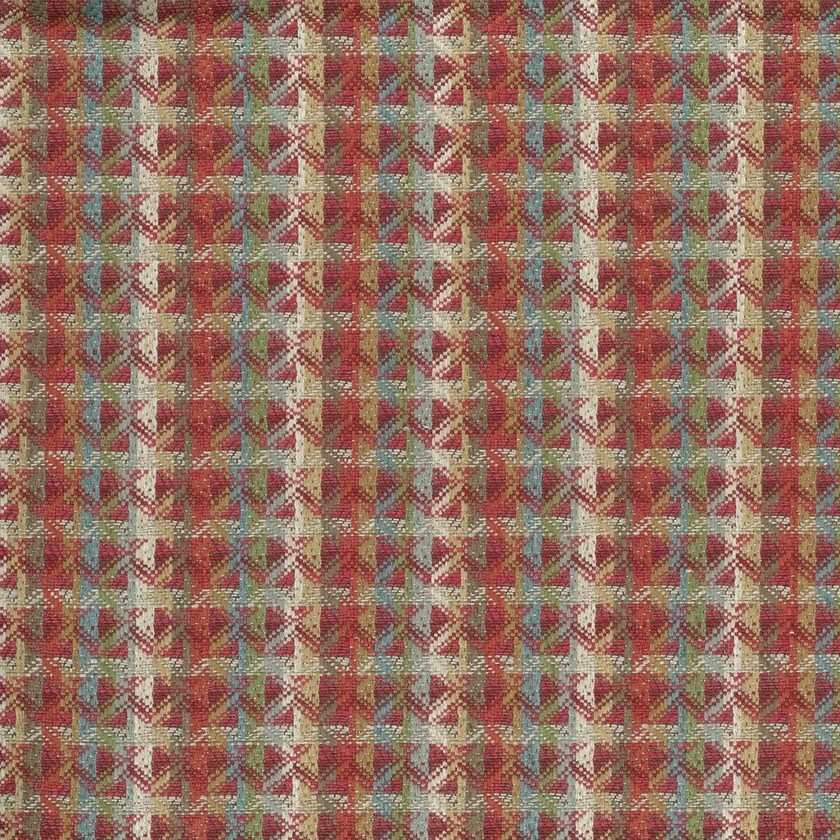Chicot Fabric - Red by red geometric jacquard fabric from Nina Campbell