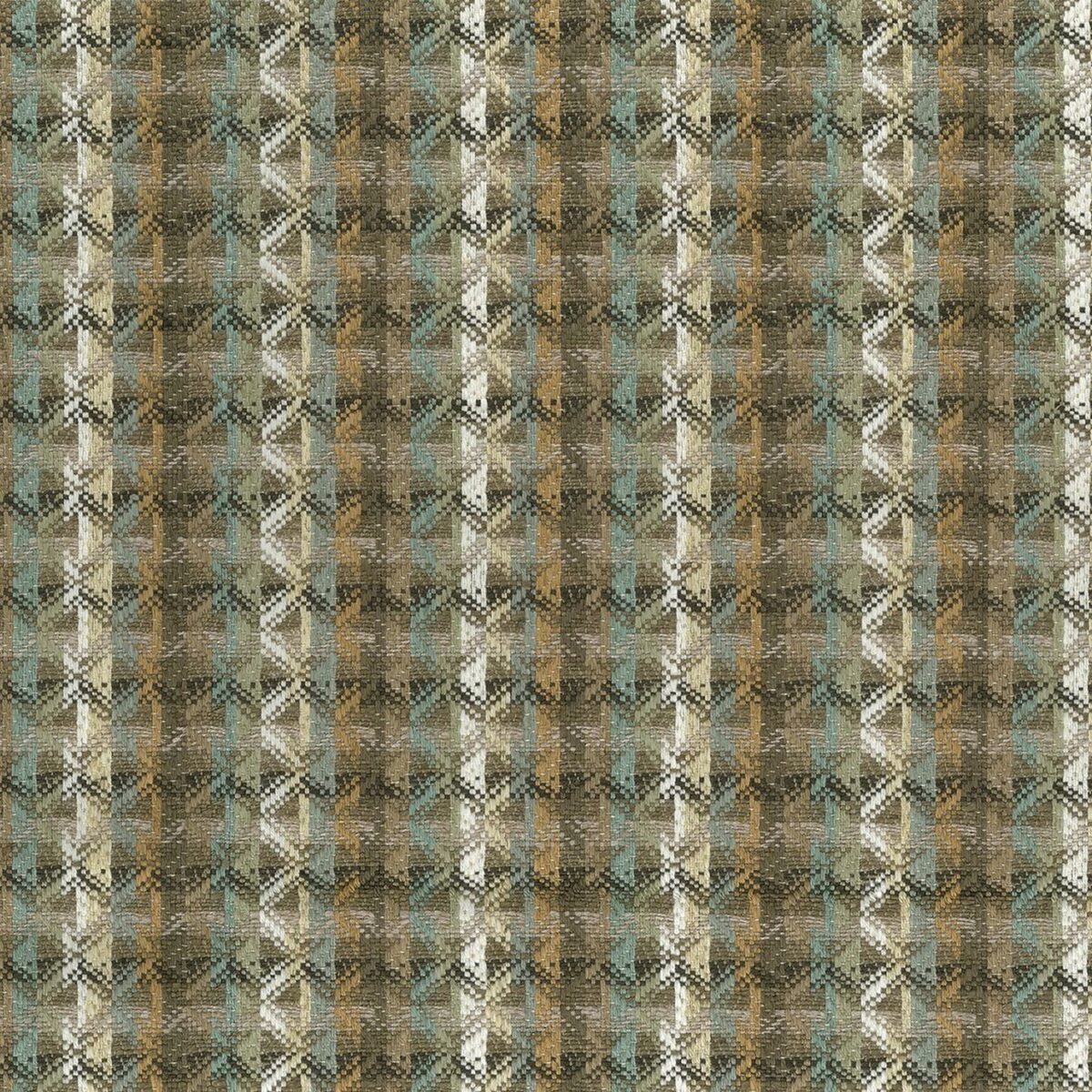 Chicot Fabric - Chocolate by brown geometric jacquard fabric from Nina Campbell