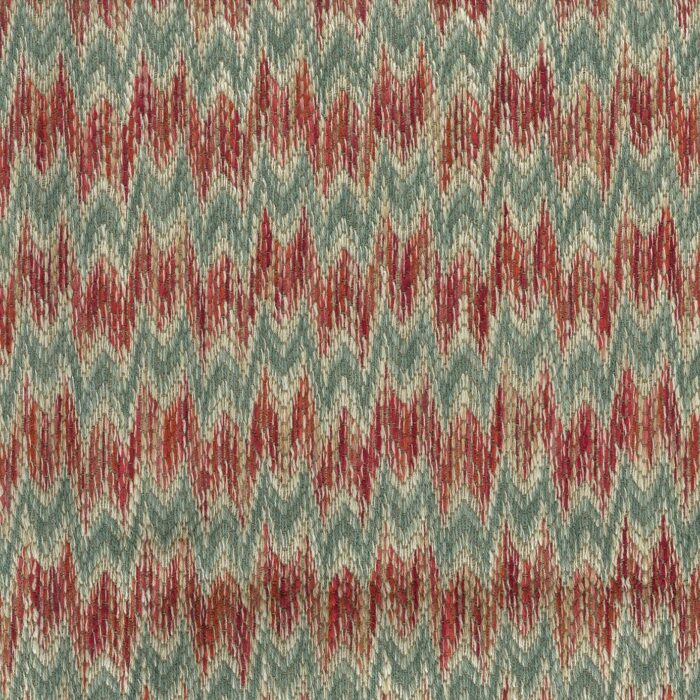 Dumas Fabric - Red / Aqua swatch