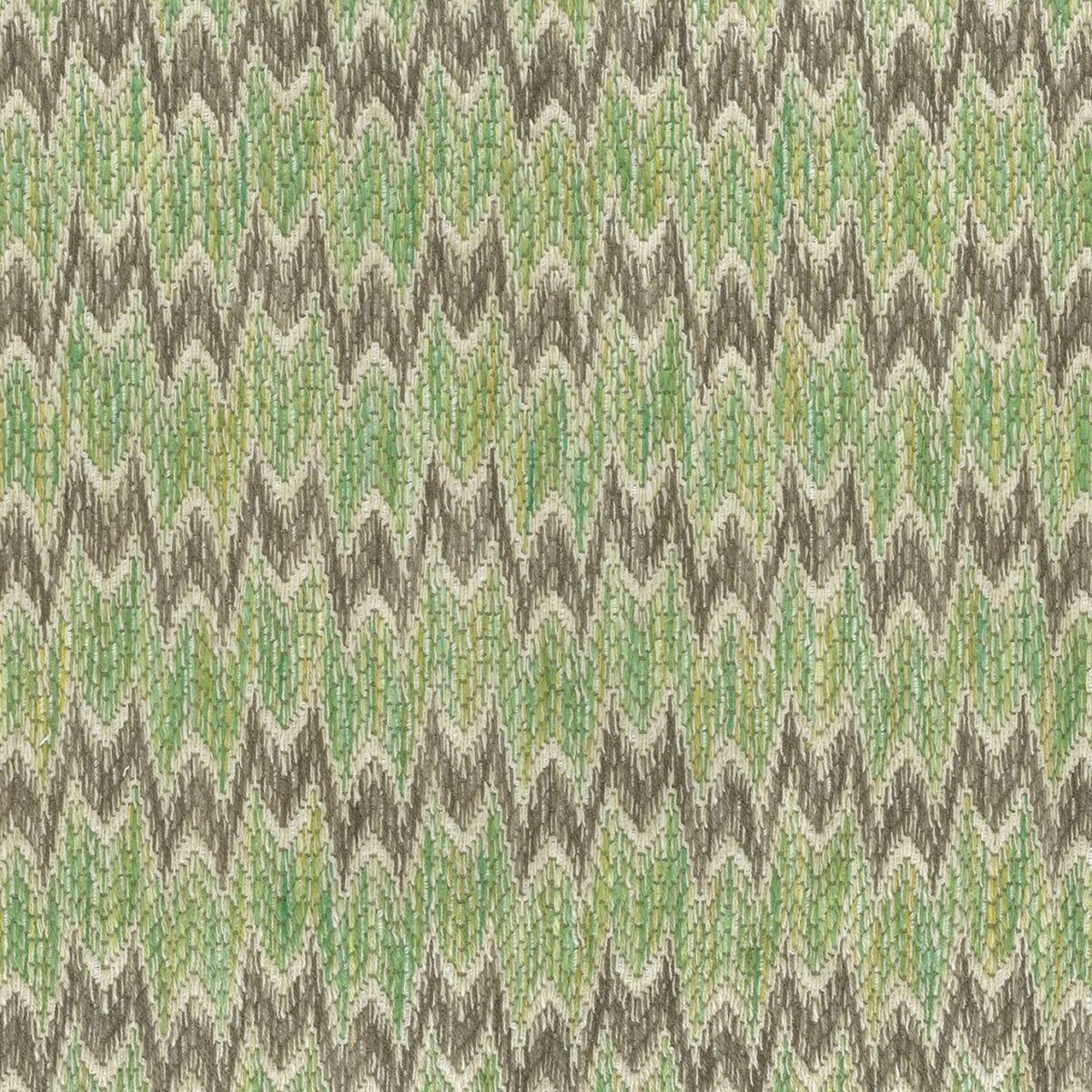 Dumas Fabric - Green / Taupe by green striped jacquard fabric from Nina Campbell
