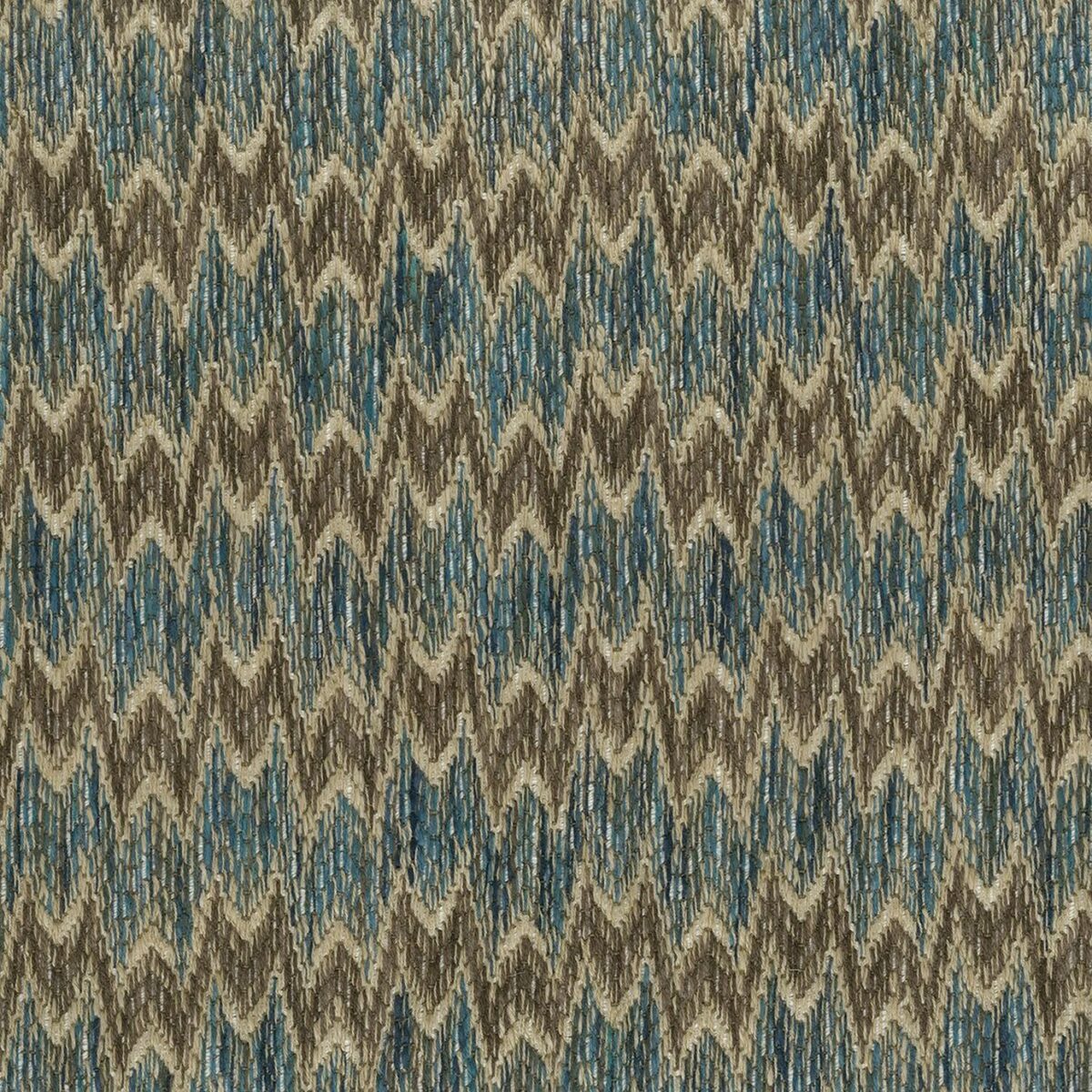 Dumas Fabric - Indigo / Blue by blue striped jacquard fabric from Nina Campbell