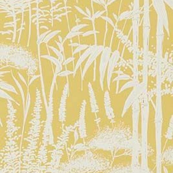 Poiteau Wallpaper - Ochre by yellow botanical wallpaper from nina campbell