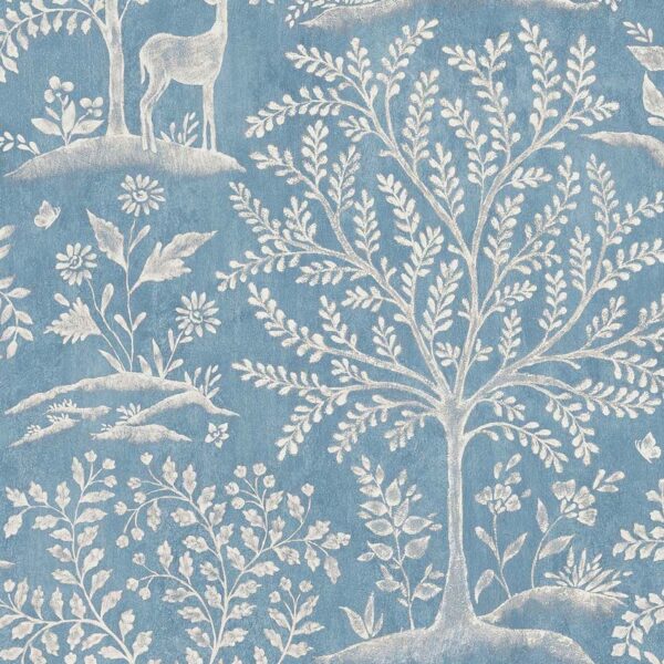 Foret Wallpaper - Blue by blue animal wallpaper from nina campbell