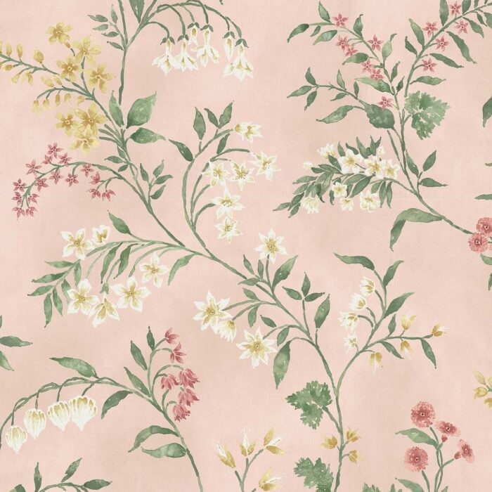 Almora Wallpaper - Pink /  Yellow / Sage – Pink / Yellow / Sage swatch