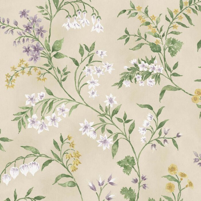 Almora Wallpaper - Lilac /  Gold – Lilac / Gold swatch