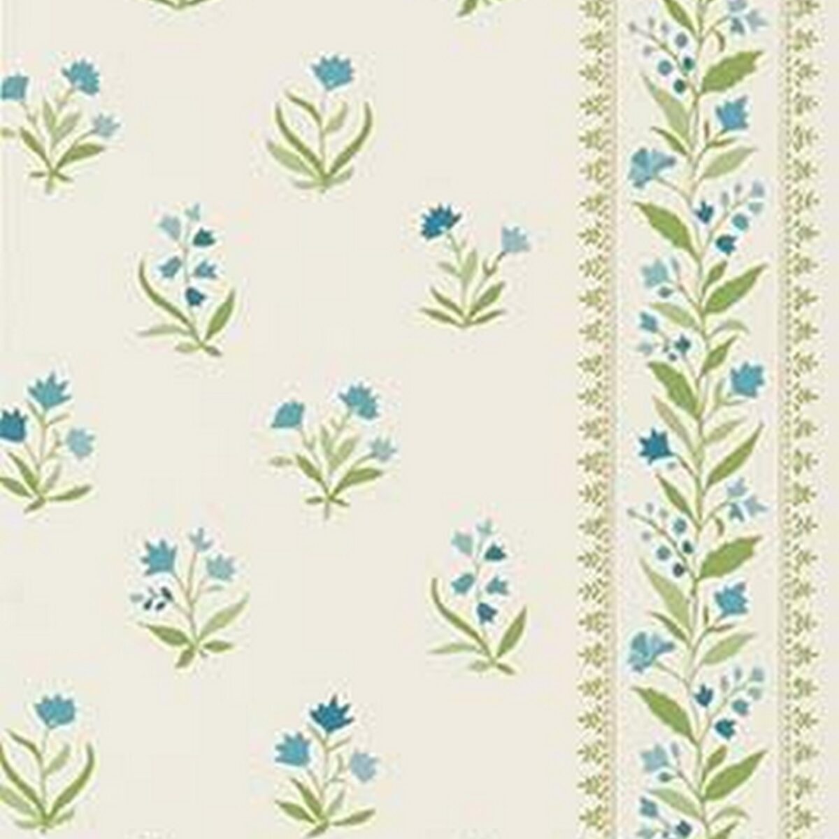 Petit Dapuri Wallpaper - Blue / Green by blue botanical wallpaper from nina campbell