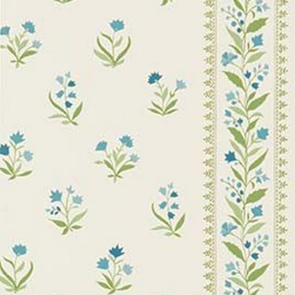 Petit Dapuri Wallpaper - Blue / Green by blue botanical wallpaper from nina campbell