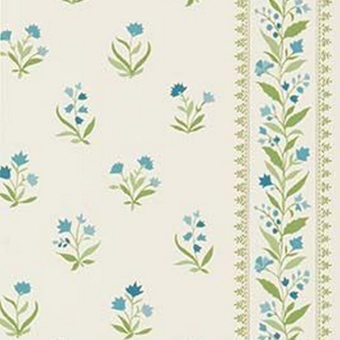 Petit Dapuri Wallpaper - Blue  / Green – Blue / Green swatch