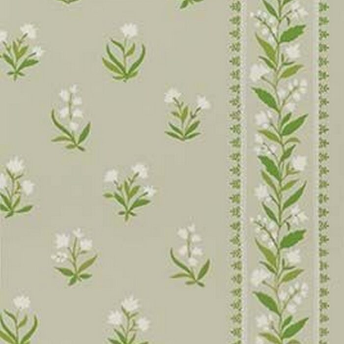 Petit Dapuri Wallpaper - White  / Green – White / Green swatch