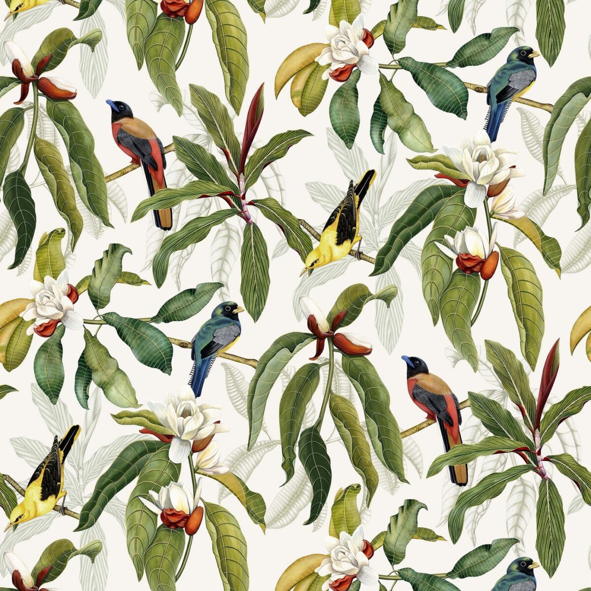 white animal wallpaper from osborne & little