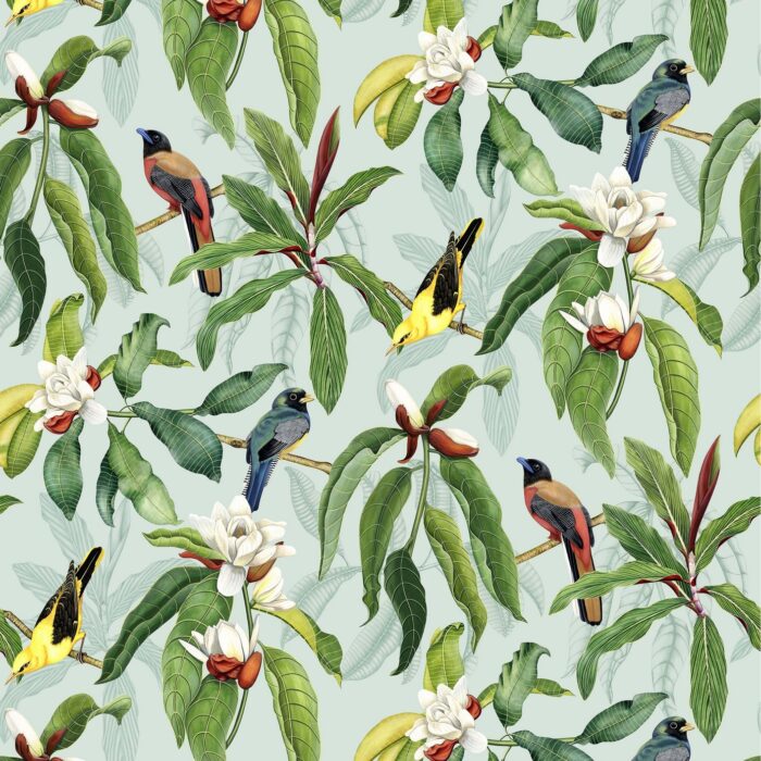 Michelia Wallpaper - Eau De Nil swatch