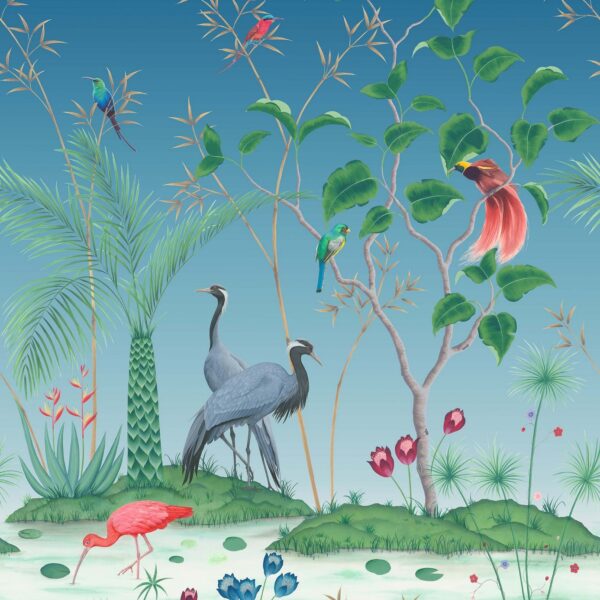 blue animal wallpaper from osborne & little