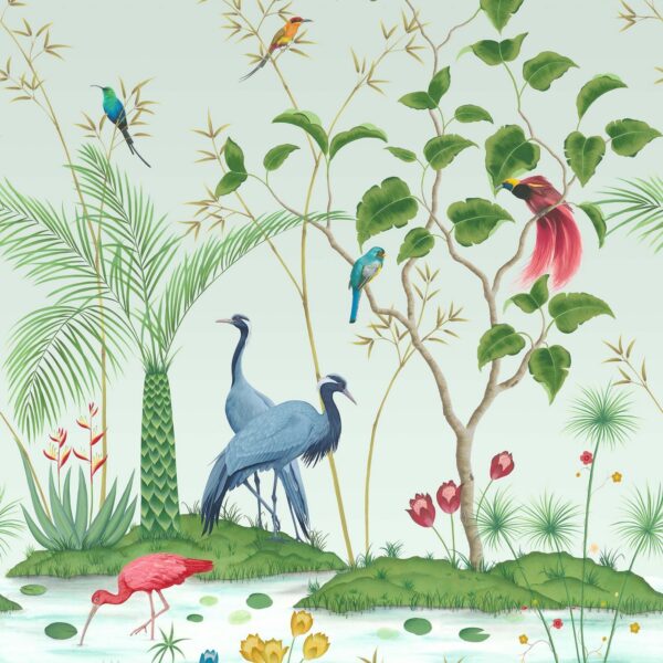 Mirage Wallpaper - Eau De Nil by green animal wallpaper from osborne & little