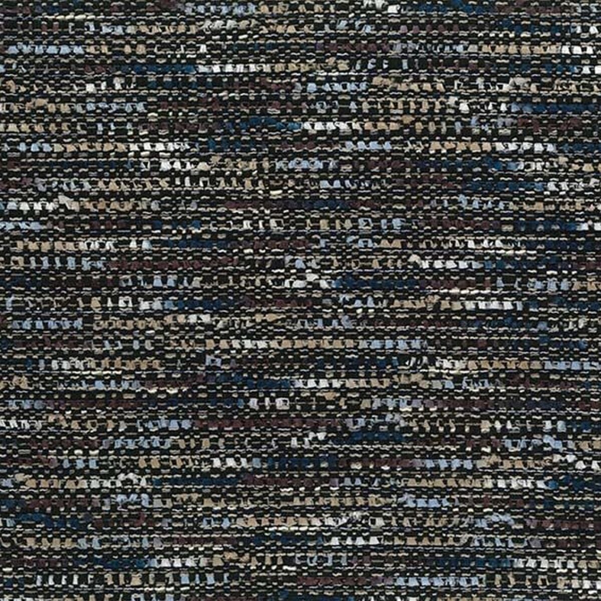 Reef Fabric - Charcoal / Cobalt / Camel by black-grey plain woven fabric from Osborne & Little
