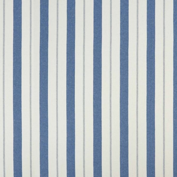 Darari Stripe Fabric - Denim by blue striped linen fabric from Osborne & Little