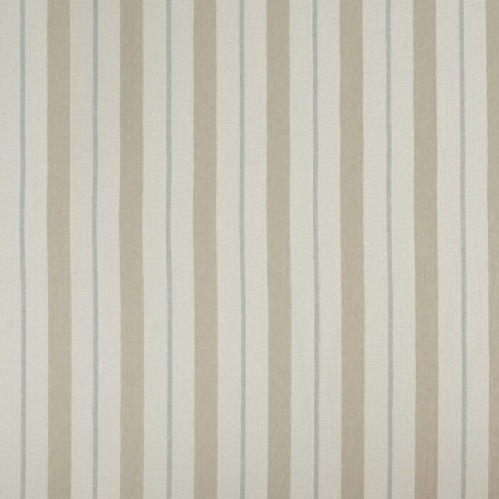 Darari Stripe Fabric - Pale  Stone / Aqua – Pale Stone / Aqua swatch