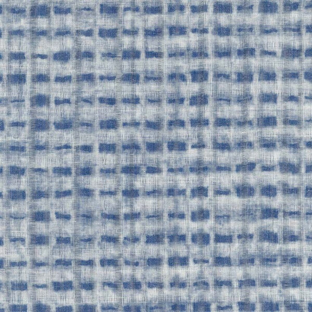 blue geometric voile-sheer fabric from Osborne & Little
