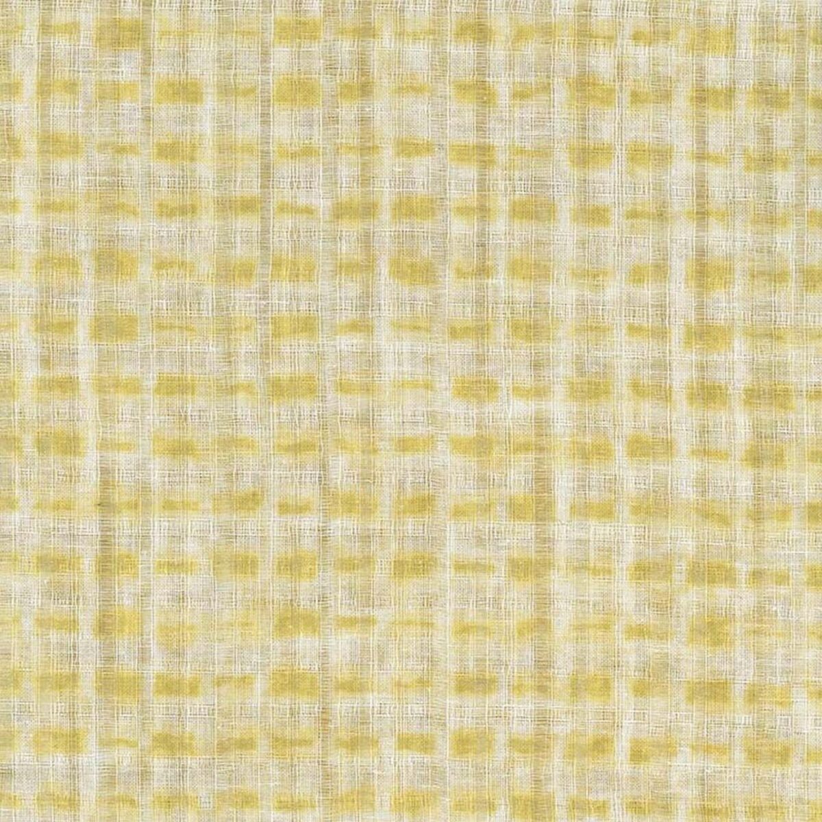 Hakami Fabric - Lemon by yellow geometric voile-sheer fabric from Osborne & Little